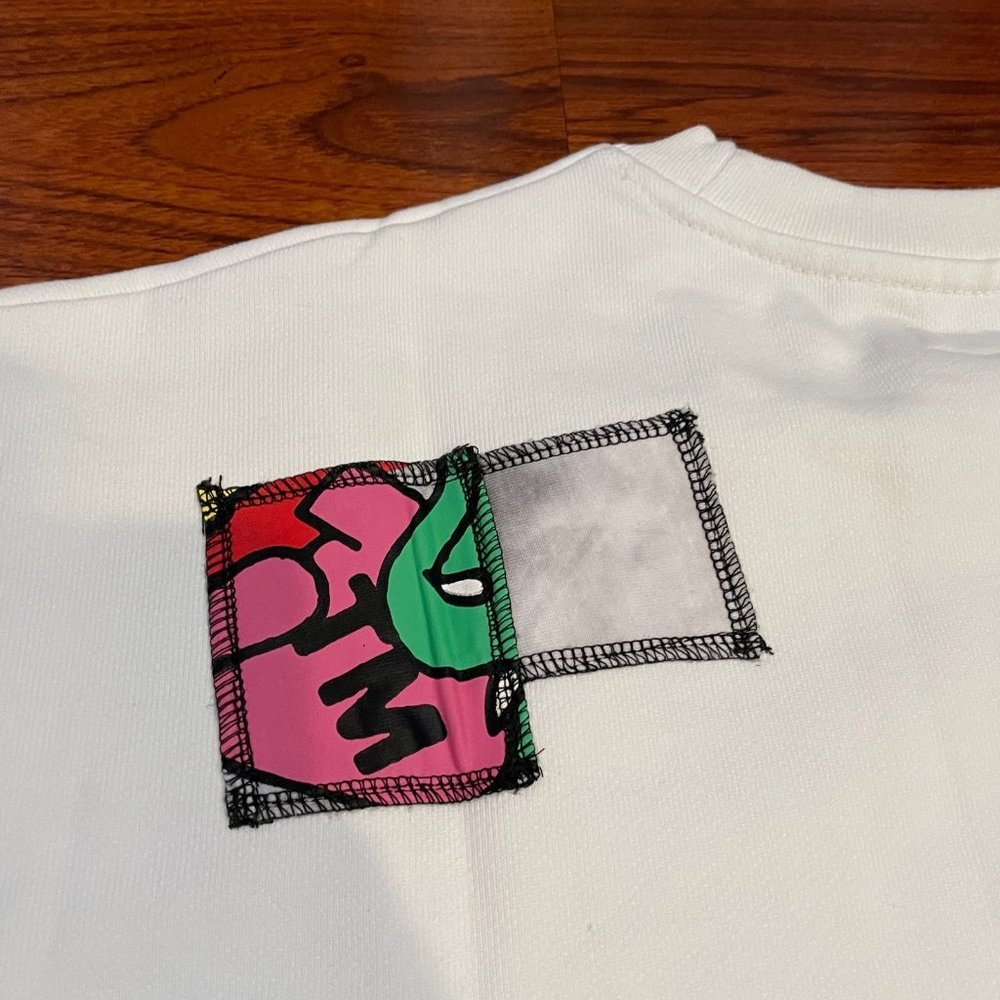 New Chinatown Market Patchwork White Sweaters Sz … - image 8